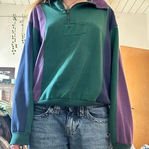 Vintage colorful quarter zip